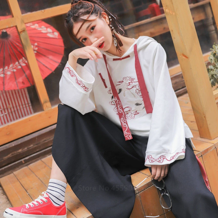 Japanese Women Trousers Harajuku Streetwear High Waist Wide Leg Pants Crane Embroidery Loose Female Causal Calf Length Pants
Japanese Women Trousers Harajuku Streetwear High Waist Wide Leg Pants Crane Embroidery Loose Female Causal Calf Length Pants