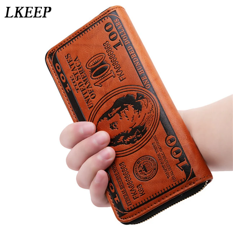 2021 Men Vintage Long Wallet PU Leather Dollar Pattern Designer Men's Wallets Casual Credit Card Holder Purse Wallet 
2021 Men Vintage Long Wallet PU Leather Dollar Pattern Designer Men's Wallets Casual Credit Card Holder Purse Wallet