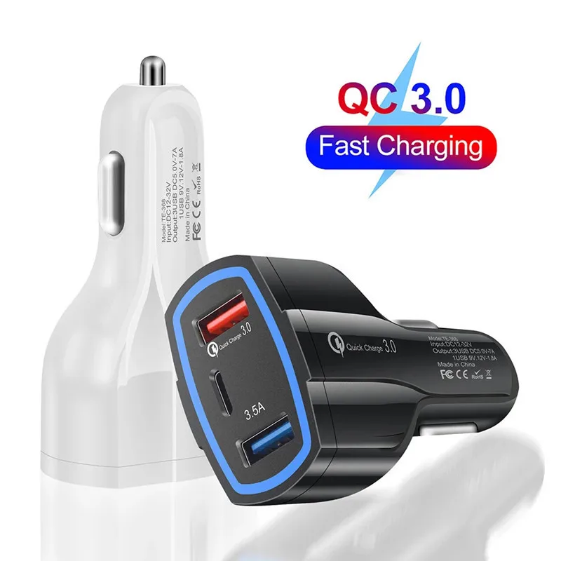 QC3.0 7A Fast Car Charge with Type-C Quick Charge 3.0 3-Ports Fast Charger for Car Phone Charging Adapter
QC3.0 7A Fast Car Charge with Type-C Quick Charge 3.0 3-Ports Fast Charger for Car Phone Charging Adapter