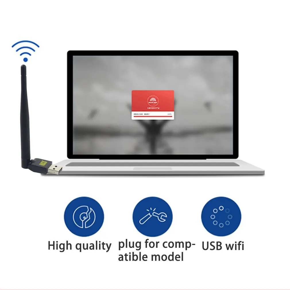 [Подлинный] FREESAT V8 USB wifi с антенной работает для цифровых спутниковых приемников