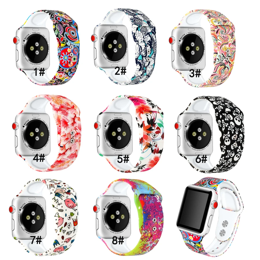 Ремешок для apple watch band correa 4 3 44 мм 40 i 42 38 спортивный силиконовый браслет ремень reloj