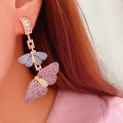 Luxury retro full diamond exaggerated colorful butterfly earrings insect series earrings 925 silver needle stereo butterfly
Luxury retro full diamond exaggerated colorful butterfly earrings insect series earrings 925 silver needle stereo butterfly