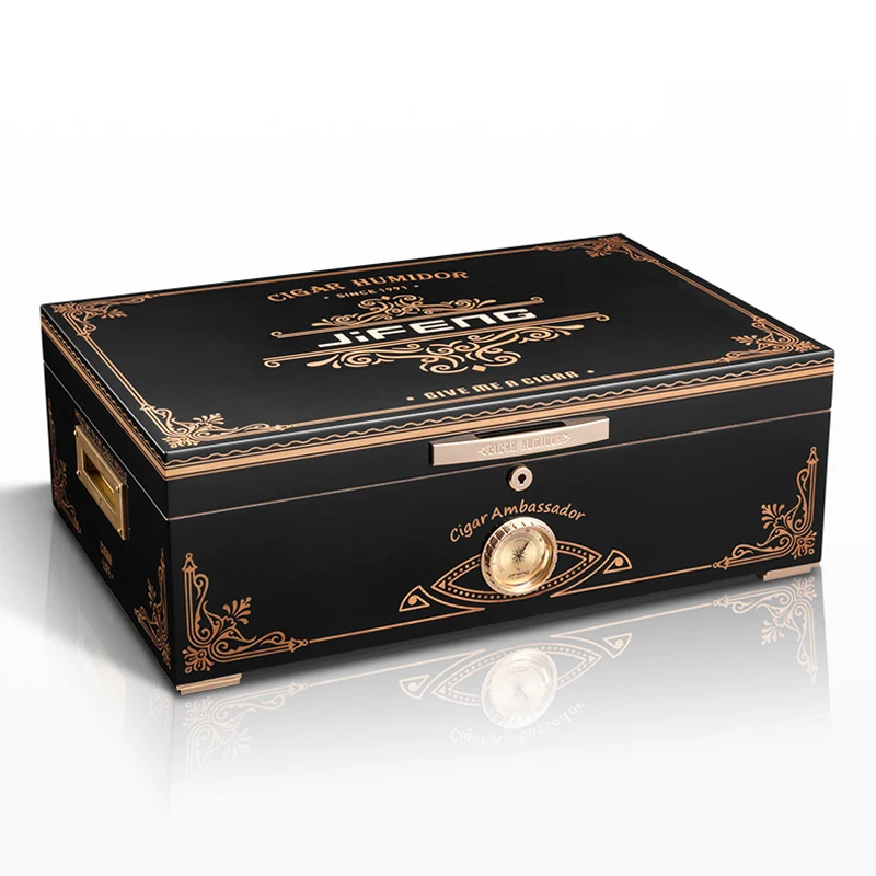 JIFENG Business Cedar Wood Piano Finish Travel Humidor W/Lock Humidifier Hygrometer Cigar Case Humidor High-Capacity For COHIBA
JIFENG Business Cedar Wood Piano Finish Travel Humidor W/Lock Humidifier Hygrometer Cigar Case Humidor High-Capacity For COHIBA