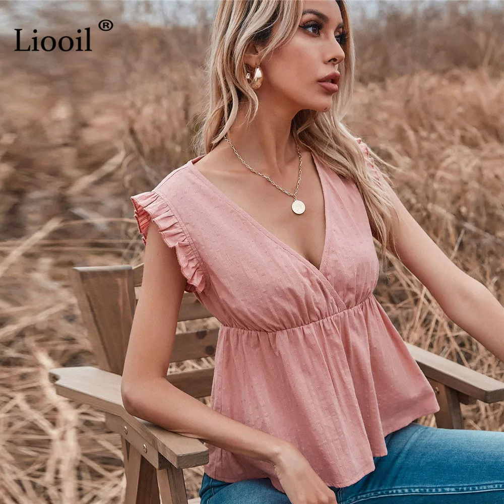 Liooil Sexy Ruffle T Shirt Tops For Women Clothes Summer 2021 Streetwear Sleeveless V Neck High Waist Womens Tops And Blouses
Liooil Sexy Ruffle T Shirt Tops For Women Clothes Summer 2021 Streetwear Sleeveless V Neck High Waist Womens Tops And Blouses