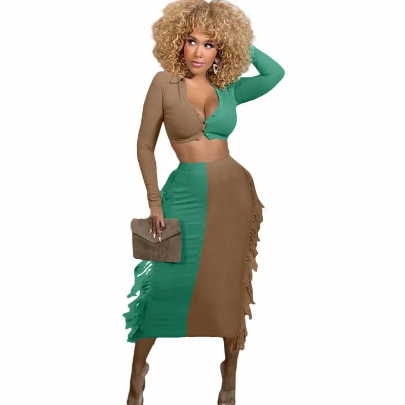 Y2k Dress Skirts 2 Piece Sets Women Skinny Short Shirt Tops Outfits 2021 Panelled With Tassel Street Style Sexy Dress Skirt Suit
Y2k Dress Skirts 2 Piece Sets Women Skinny Short Shirt Tops Outfits 2021 Panelled With Tassel Street Style Sexy Dress Skirt Suit