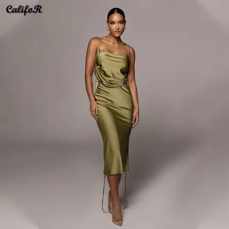 Solid Autumn Woman's Dress Sets Elastic Skirt Sling Lacing Top Sexy Backless Party Dresses Folds Fashion Backless Skirt Suits
Solid Autumn Woman's Dress Sets Elastic Skirt Sling Lacing Top Sexy Backless Party Dresses Folds Fashion Backless Skirt Suits