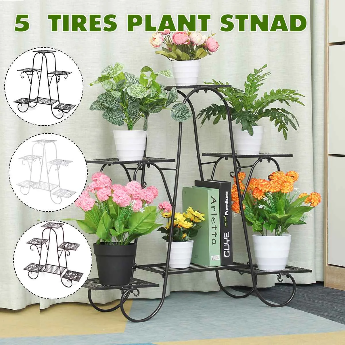 6 Tiers Plant Shelves Wrought Iron Flower Stand Indoor Multi-Tiers Flower Stand Rack Floor-standing Balcony Flower Pot Shelves
6 Tiers Plant Shelves Wrought Iron Flower Stand Indoor Multi-Tiers Flower Stand Rack Floor-standing Balcony Flower Pot Shelves
