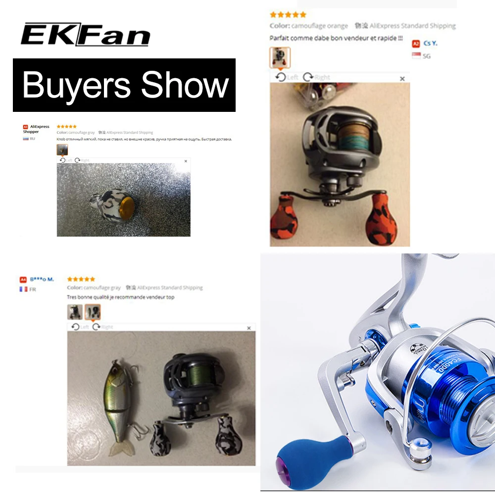 EKfan Рыболовная катушка ручки приманка литье спиннинговая ручка для катушки