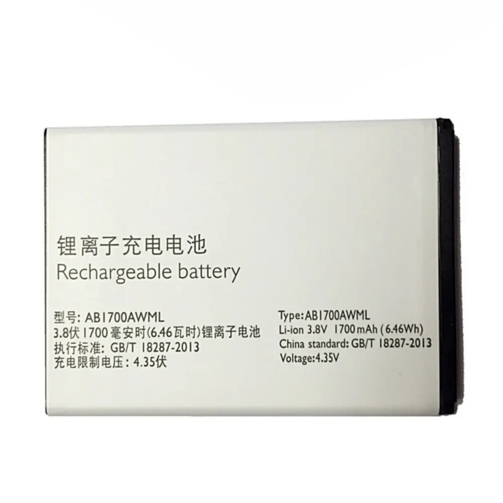1700mAh AB1700AWML For PHILIPS Xenium S388 Smartphone High quality Replacement Battery
1700mAh AB1700AWML For PHILIPS Xenium S388 Smartphone High quality Replacement Battery