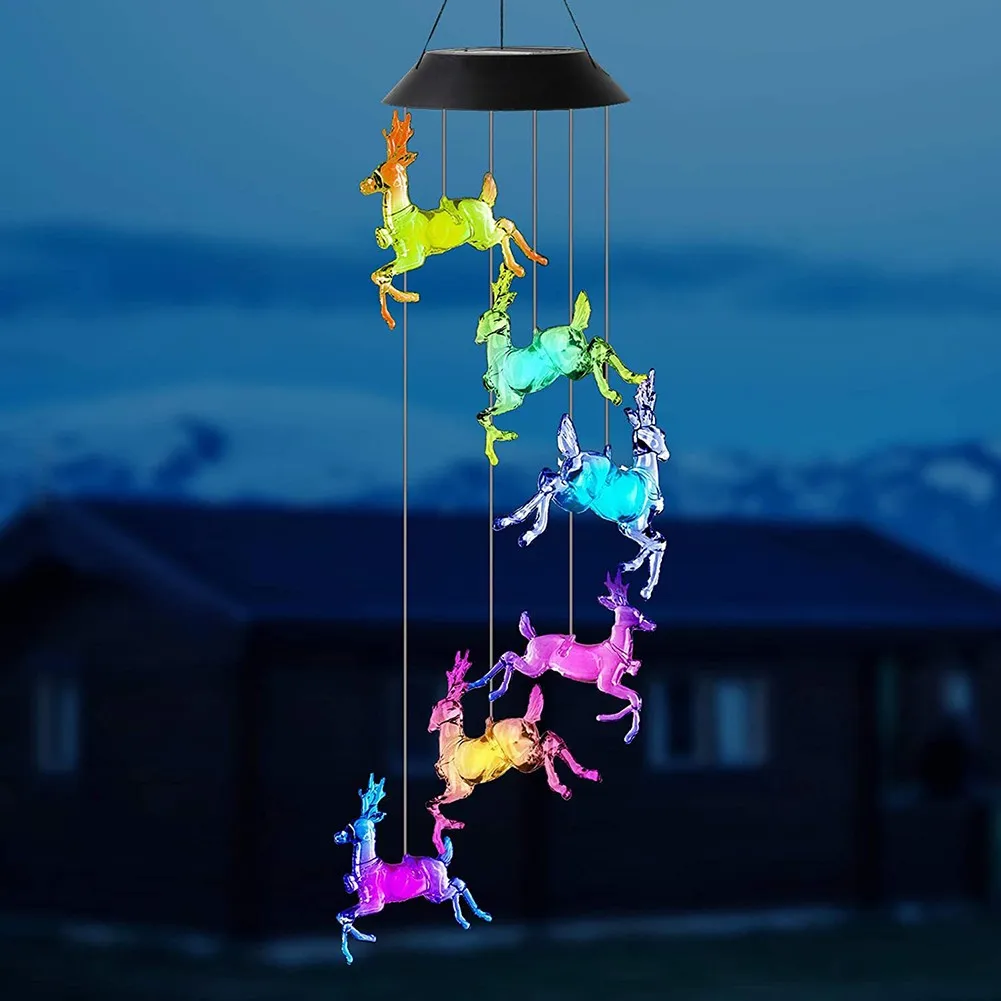 Christmas Deer Wind Chime Lights Color Changing Holiday Elk Courtyard Villa Decorative Outdoor Solar Lights Home Garden Decor
Christmas Deer Wind Chime Lights Color Changing Holiday Elk Courtyard Villa Decorative Outdoor Solar Lights Home Garden Decor