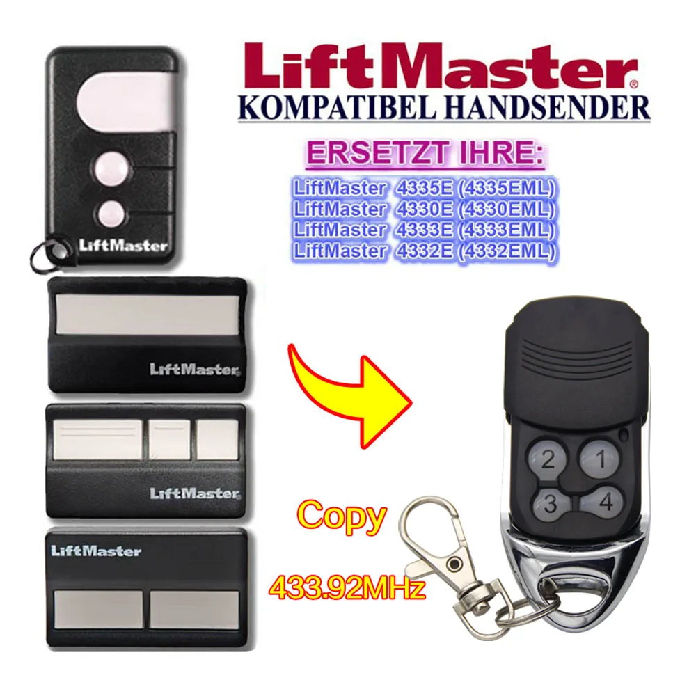 

LiftMaster 4330E 4332E 4333E 4335E Remote Control 433.92MHz Gate Garage Door Chamberlain LiftMaster 433.92mhz Remote Control