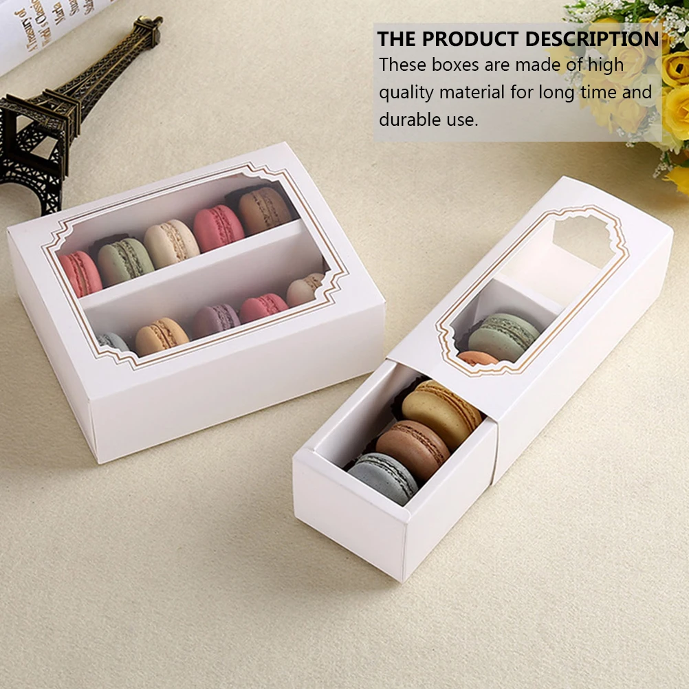 10pcs Paper Macaron Box Cake Box With Window Paper Packing Box Macaroon Packing Box Dessert Transparent Macaron Cookie Boxes
10pcs Paper Macaron Box Cake Box With Window Paper Packing Box Macaroon Packing Box Dessert Transparent Macaron Cookie Boxes