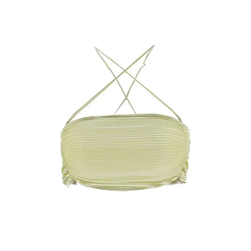 Women Halter Pleated Backless Crop Top Camisole Sexy Lace-Up Spaghetti Strap Female Camis Short Top Folds Solid Tube Top Women
Women Halter Pleated Backless Crop Top Camisole Sexy Lace-Up Spaghetti Strap Female Camis Short Top Folds Solid Tube Top Women