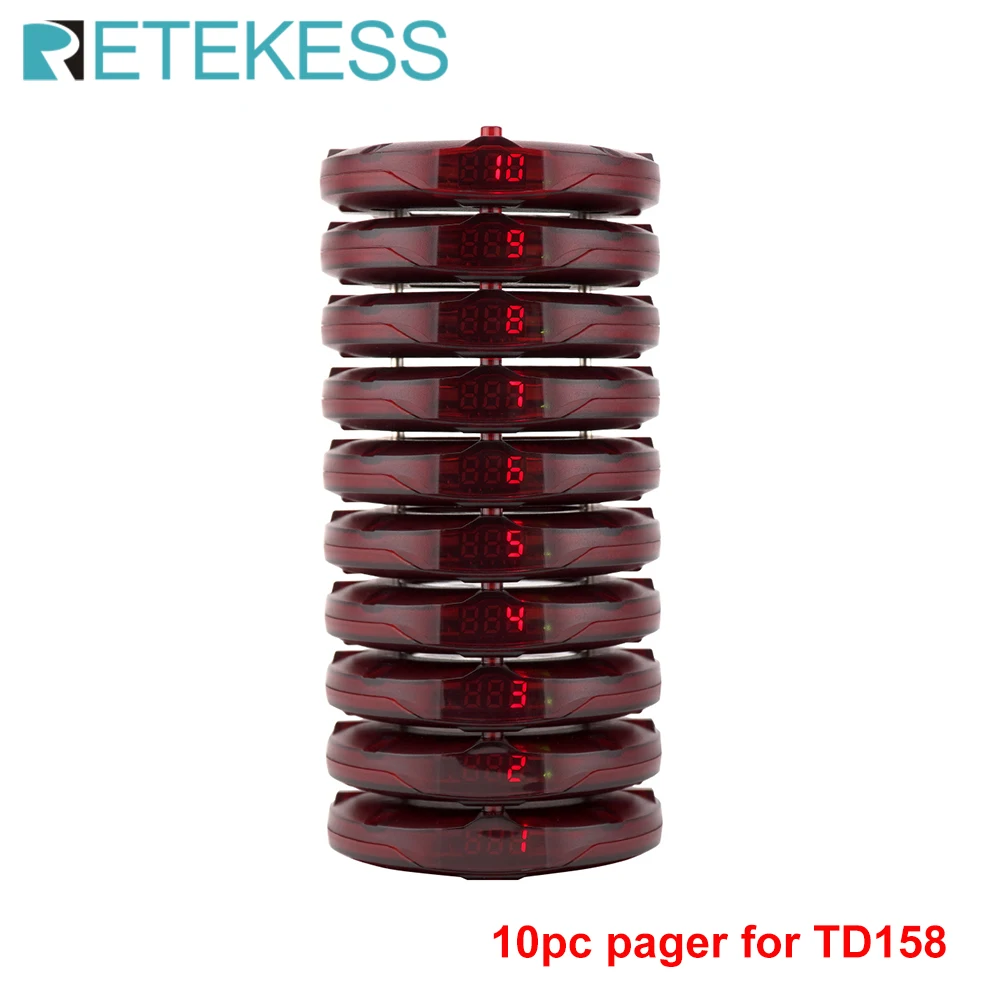 Retekess 10 шт. зуммер приемники для TD158 ресторан пейджер система подкачки