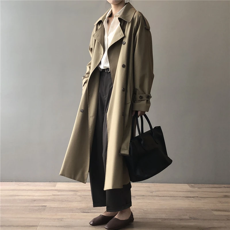 Women's Trench Coat 2022 Spring New Long Windbreaker Korean Temperament Loose Oversize Waist Belt Slim Casual Jacket Female A281
Women's Trench Coat 2022 Spring New Long Windbreaker Korean Temperament Loose Oversize Waist Belt Slim Casual Jacket Female A281