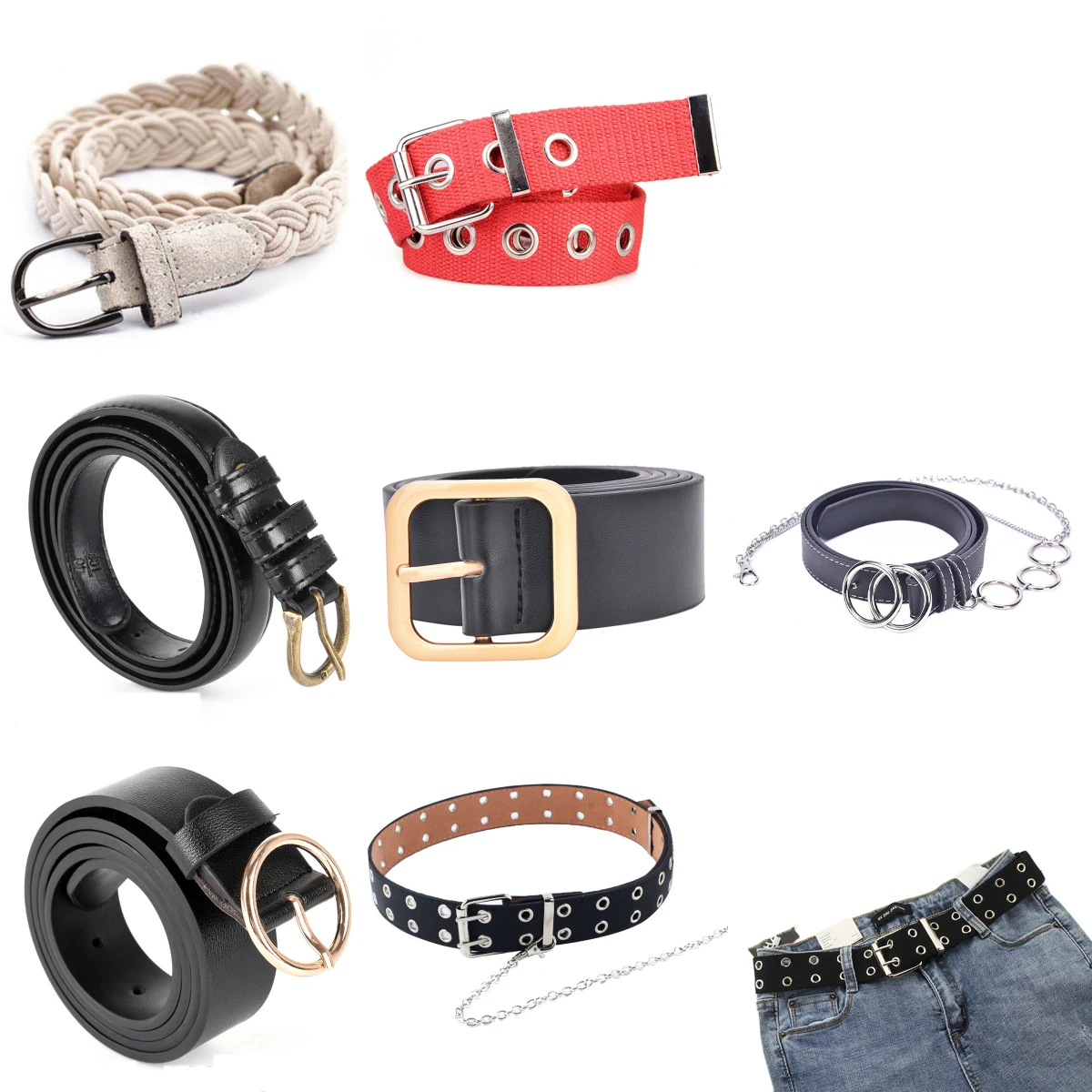 1PCS Fashion Circle Pin Buckles Belt For Students Simple Casual Trousers Woman Deduction Side Gold Buckle Jeans Wild Belts
1PCS Fashion Circle Pin Buckles Belt For Students Simple Casual Trousers Woman Deduction Side Gold Buckle Jeans Wild Belts