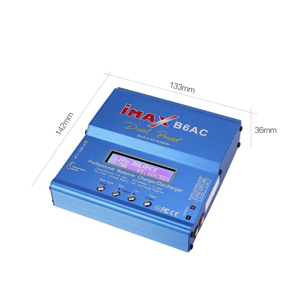 iMAX B6AC 80W 6A Lipo NiMh Li-ion Ni-Cd AC/DC RC Balance Charger 10W Discharger for RC Car Helicopter Drone Airplane Battery
iMAX B6AC 80W 6A Lipo NiMh Li-ion Ni-Cd AC/DC RC Balance Charger 10W Discharger for RC Car Helicopter Drone Airplane Battery