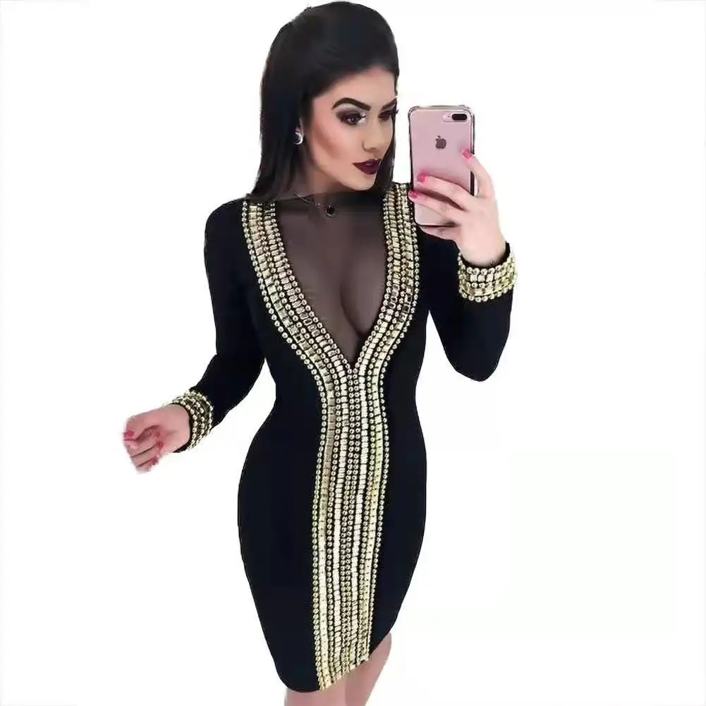 Luxury Diamonds Sexy Mesh Patchwork Women Long Sleeve Party Dress 2021 Casual Bodycon Nightclub Vintage Femme Vestidos 10306
Luxury Diamonds Sexy Mesh Patchwork Women Long Sleeve Party Dress 2021 Casual Bodycon Nightclub Vintage Femme Vestidos 10306