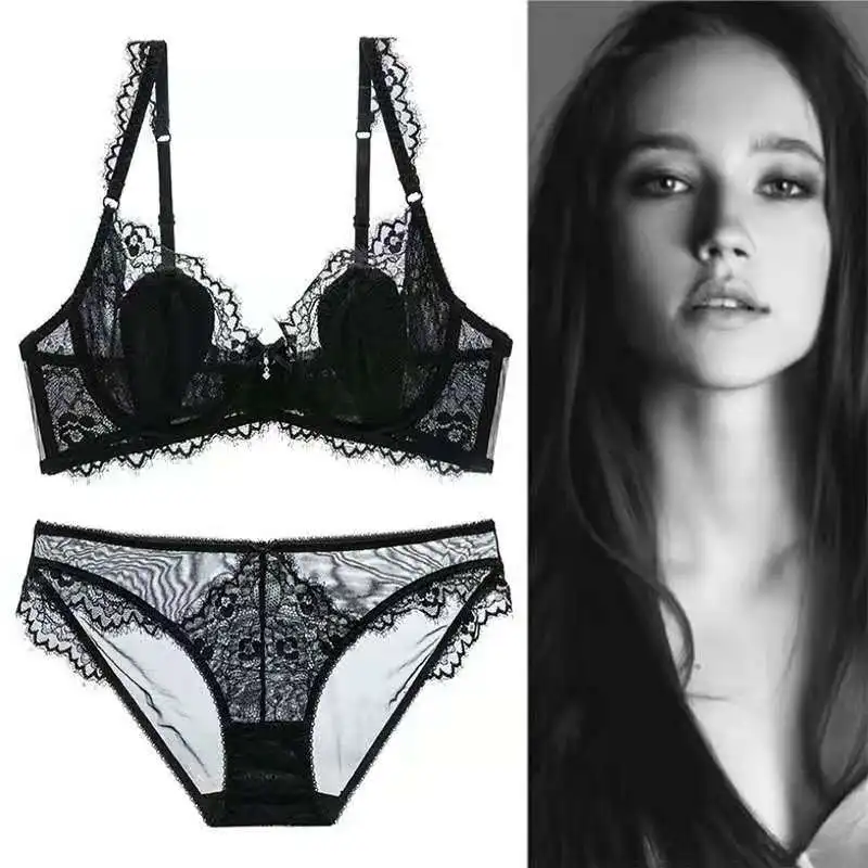 New Ultra-Thin Large Women's Underwear Bra Set Black Lace Sexy Gathered Bra Women Lingerie Suit
New Ultra-Thin Large Women's Underwear Bra Set Black Lace Sexy Gathered Bra Women Lingerie Suit
