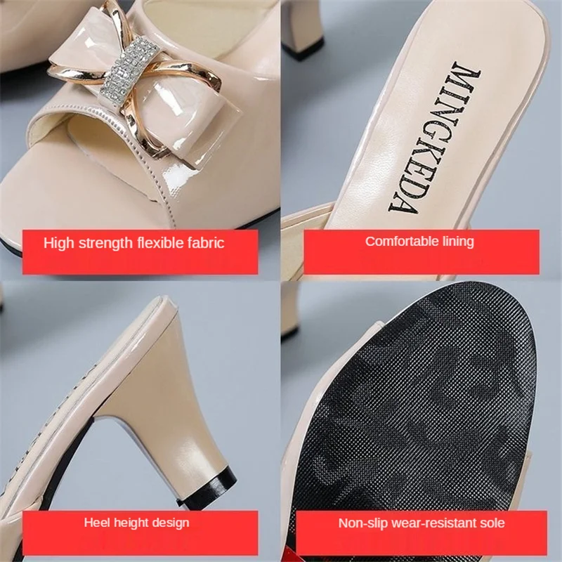 Summer Korean Fashion Versatile Bowknot Thin Heel High Heels Women's Wear Medium Heel Fish Mouth Slippers Large Size Sandals
Summer Korean Fashion Versatile Bowknot Thin Heel High Heels Women's Wear Medium Heel Fish Mouth Slippers Large Size Sandals