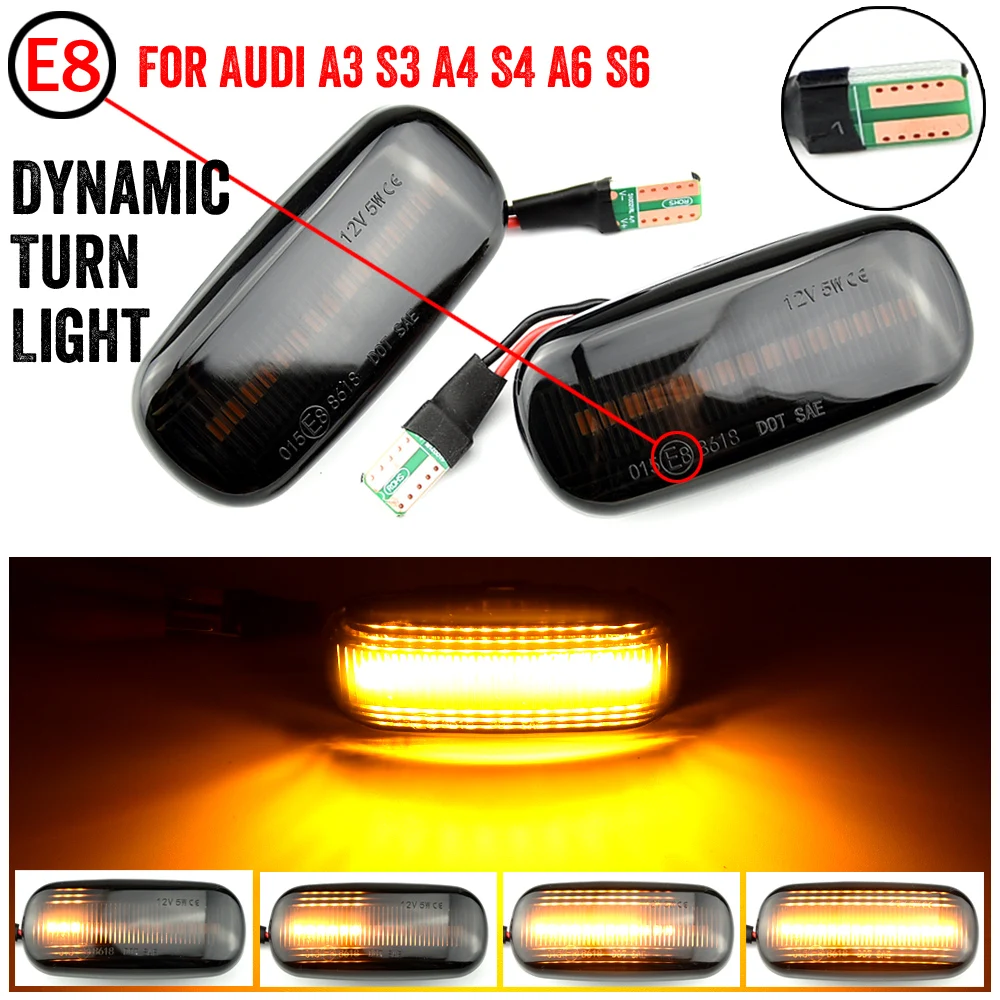 

For Audi A3 S3 8P A4 S4 RS4 B6 B7 B8 A6 S6 RS6 C5 C7 Led Dynamic Side Marker Turn Signal Light Sequential Blinker Light Emark