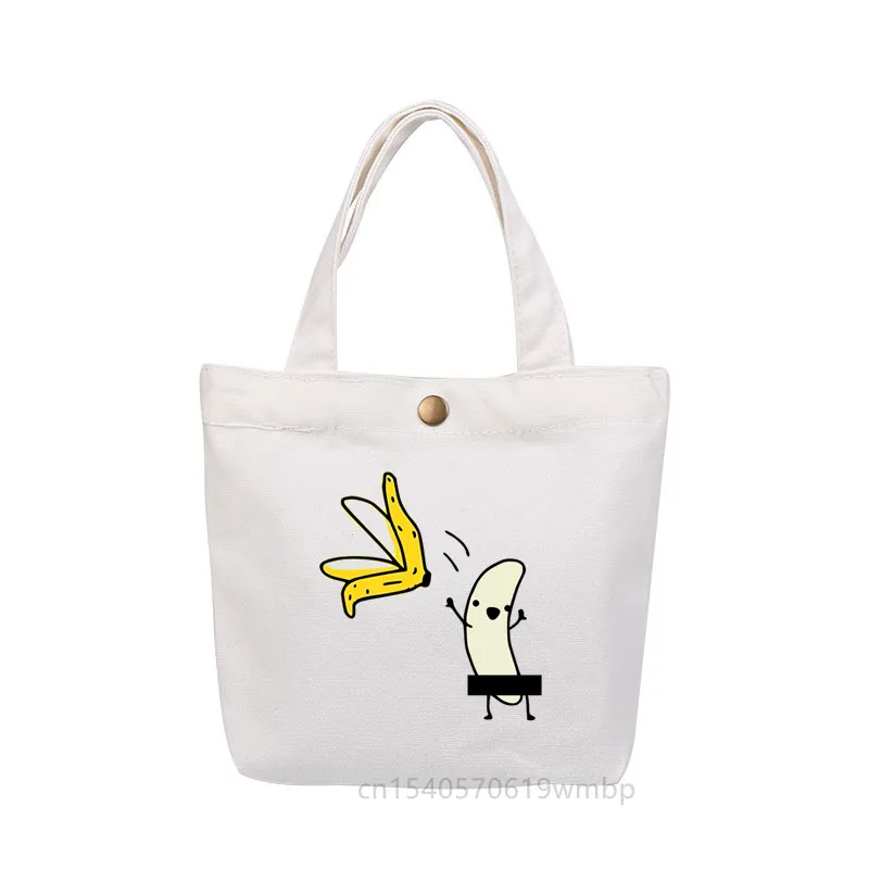 Funny banana canvas tote bag lunch bag fashion food portable small lunch box bag with copper buckle
Funny banana canvas tote bag lunch bag fashion food portable small lunch box bag with copper buckle