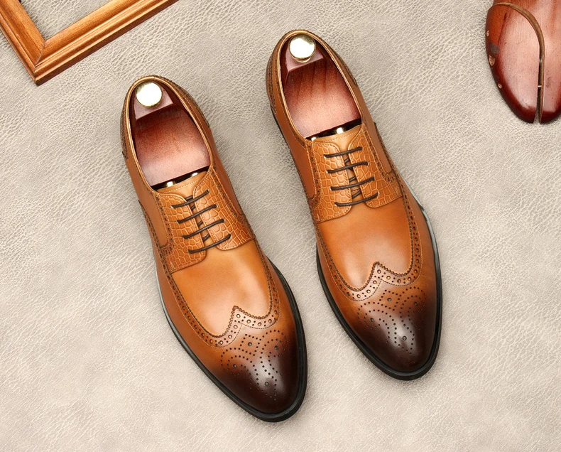 Men Dress Italian Genuine Leather Shoes Brogue Fashion Wedding Pointed Toe Lace Up Business Shoes Formal Black Office Party Shoe
Men Dress Italian Genuine Leather Shoes Brogue Fashion Wedding Pointed Toe Lace Up Business Shoes Formal Black Office Party Shoe