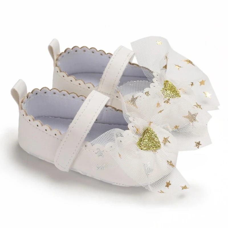 

Lovely Newborn Baby First Walkers Toddler Girl Crib Shoes Pram Soft Sole Prewalker Non-Slip Princess Baby Shoes 0-18M