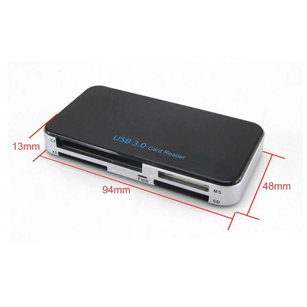 USB 3.0 All-in-1 Compact Flash Multi Card Reader Adapter 5Gbps High Speed USB Card Reader for TF SD XD CF Secure Digital Cards
USB 3.0 All-in-1 Compact Flash Multi Card Reader Adapter 5Gbps High Speed USB Card Reader for TF SD XD CF Secure Digital Cards