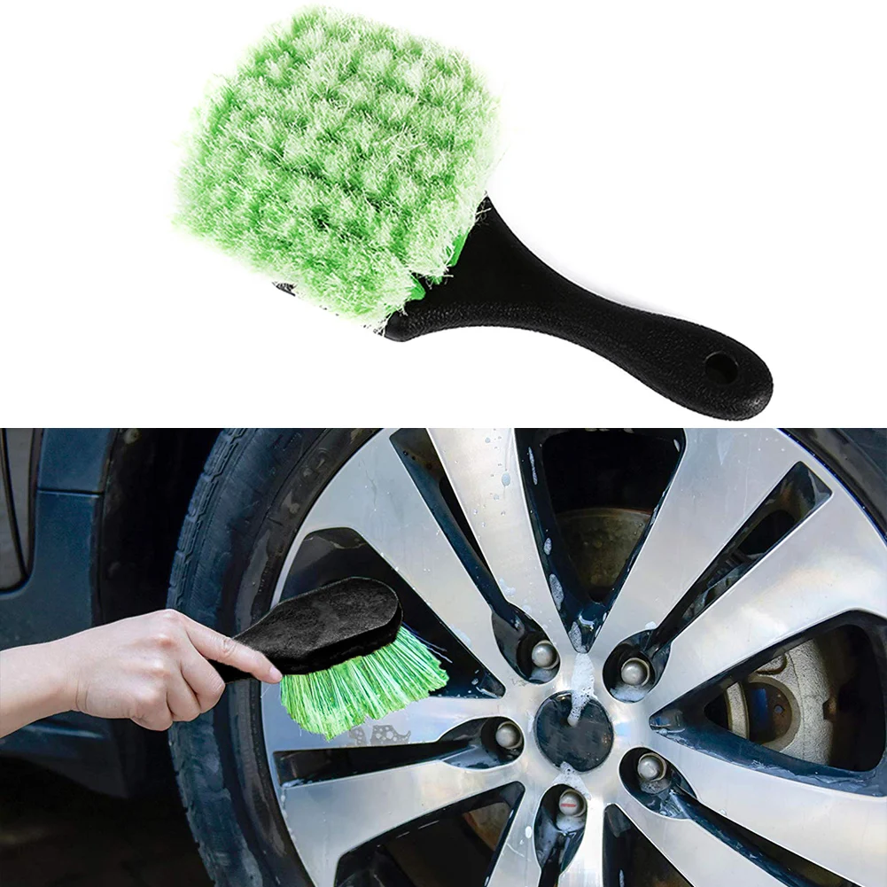 

Car Cleaning Brush for Interior Floorliner Carpet Upholstery Detailing Brush and exterior Short Handle Wheel/Tire Brush Body