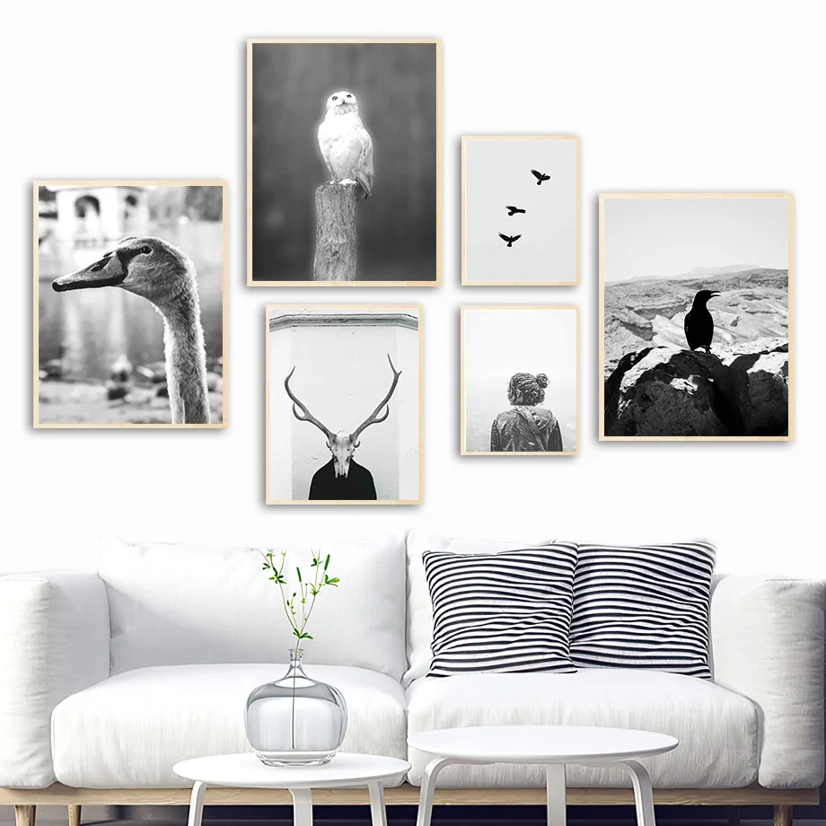 Black White Owl Seagull Duck Mountain Wall Art Canvas Painting Nordic Posters And Prints Wall Pictures For Living Room Decor
Black White Owl Seagull Duck Mountain Wall Art Canvas Painting Nordic Posters And Prints Wall Pictures For Living Room Decor
