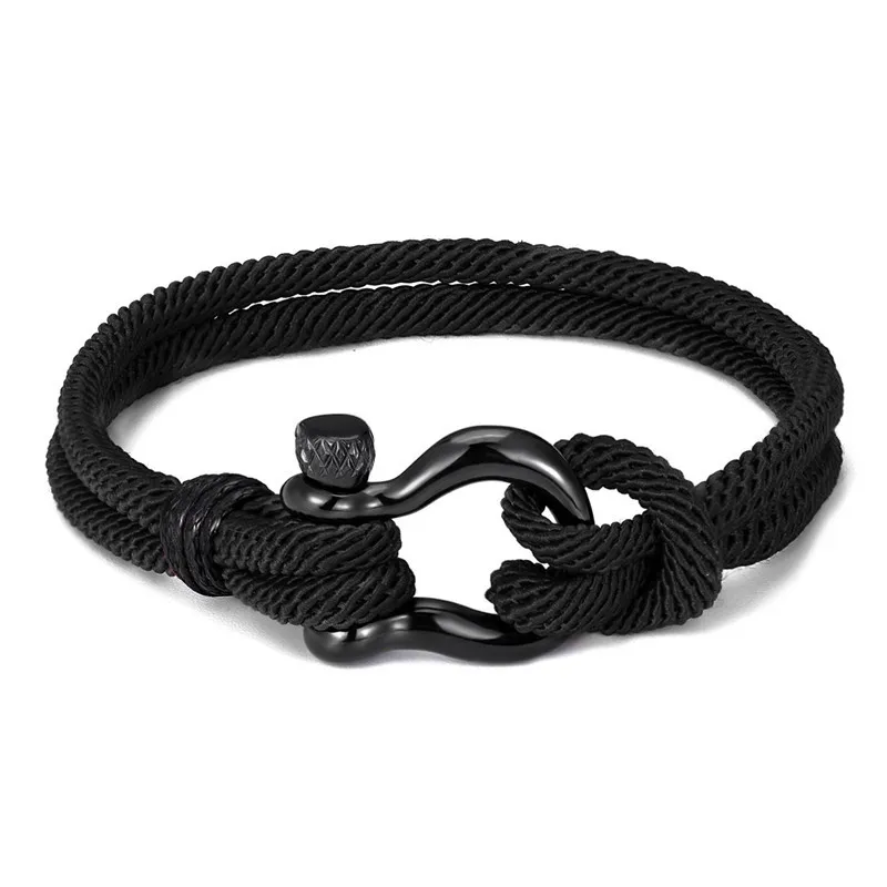 Fashion Black Man Rope Band Horseshoe Buckle Stainless Steel Jewelry Bracelet For Male Simple Bracelets Jewelry Gifts
Fashion Black Man Rope Band Horseshoe Buckle Stainless Steel Jewelry Bracelet For Male Simple Bracelets Jewelry Gifts