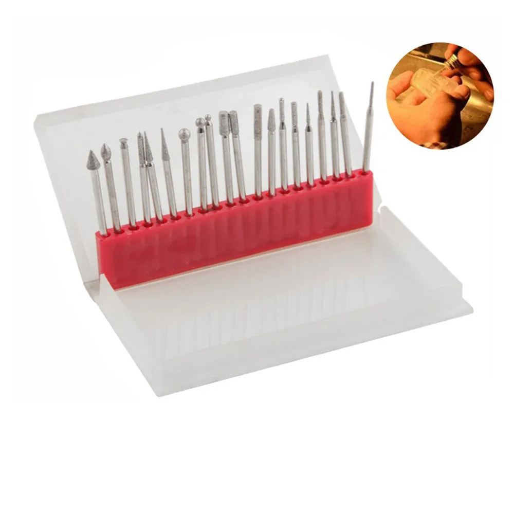 Набор инструментов для алмазной шлифовки, комплект из 20 предметов, игла для гравировки, резьбы, полировки стекла, нефрита
Набор инструментов для алмазной шлифовки, комплект из 20 предметов, игла для гравировки, резьбы, полировки стекла, нефрита