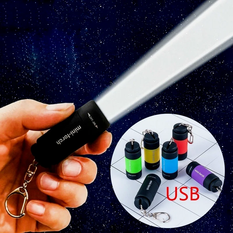 Portable Mini Keychain Flashlight USB Rechargeable LED Flashlight Waterproof Outdoor Keychain Flashlight Multi-color for Choice
Portable Mini Keychain Flashlight USB Rechargeable LED Flashlight Waterproof Outdoor Keychain Flashlight Multi-color for Choice