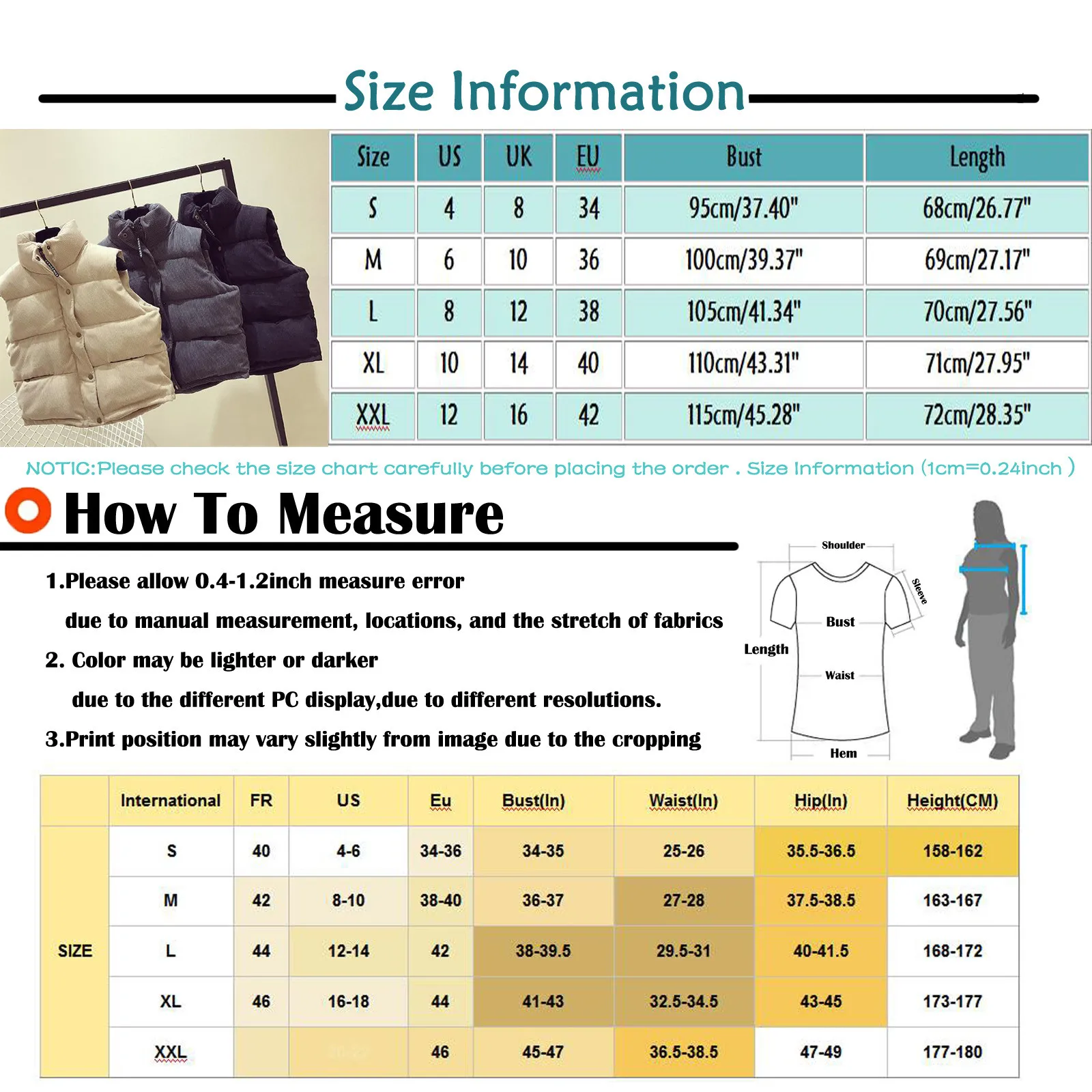 Solid Short Style Vest for Women Cotton Padded Plus Size Women's Winter Sleeveless Jacket with Zipper Stand Collar Casual Coats
Solid Short Style Vest for Women Cotton Padded Plus Size Women's Winter Sleeveless Jacket with Zipper Stand Collar Casual Coats