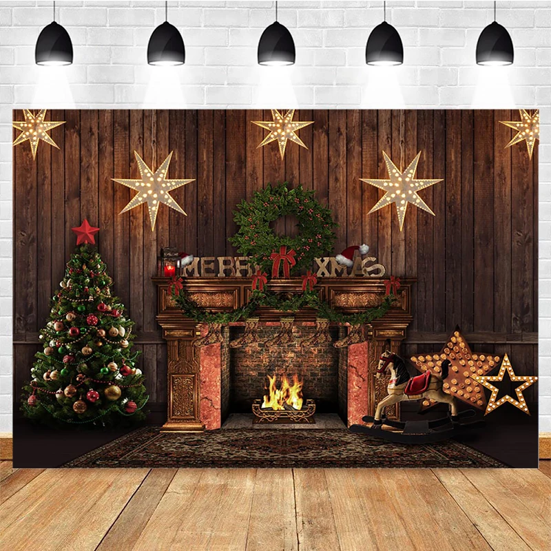 Merry Christmas Photography Background Winter Fireplace Wooden Horse Wooden Board Decoration Prop Child Portrait Backdrop Studio
Merry Christmas Photography Background Winter Fireplace Wooden Horse Wooden Board Decoration Prop Child Portrait Backdrop Studio