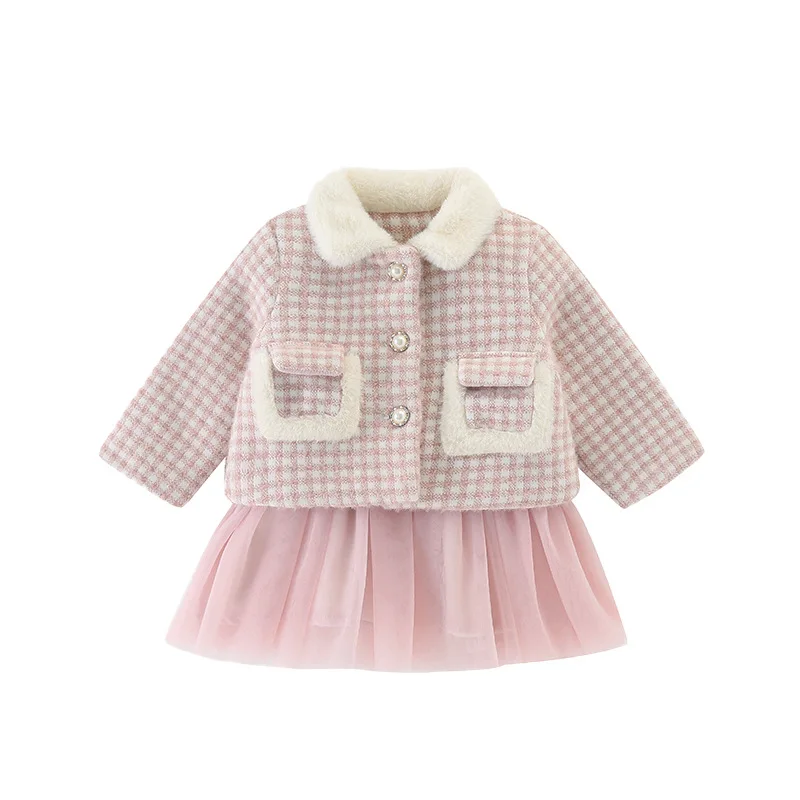Baby Girl Fashion Clothing Set Plaid Coat+Girls Velvet Dress 2Pcs/set Kids Winter Elegant Suits Children Clothes Wear
Baby Girl Fashion Clothing Set Plaid Coat+Girls Velvet Dress 2Pcs/set Kids Winter Elegant Suits Children Clothes Wear