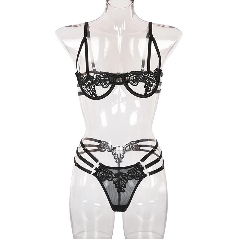 Lace Hollow Out Lingerie Set Underwire Bra Set Sexy Transparent See-through Erotic Bra Women Underwear Set
Lace Hollow Out Lingerie Set Underwire Bra Set Sexy Transparent See-through Erotic Bra Women Underwear Set