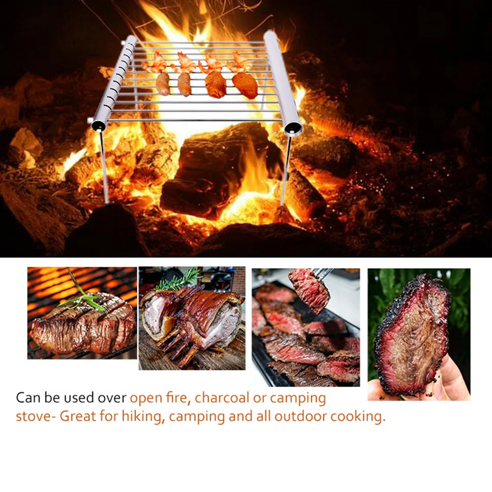 Outdoor Portable Camping Grill Folding Compact Stainless Steel Charcoal Barbeque Grill Detachable Grill Stove 
Outdoor Portable Camping Grill Folding Compact Stainless Steel Charcoal Barbeque Grill Detachable Grill Stove