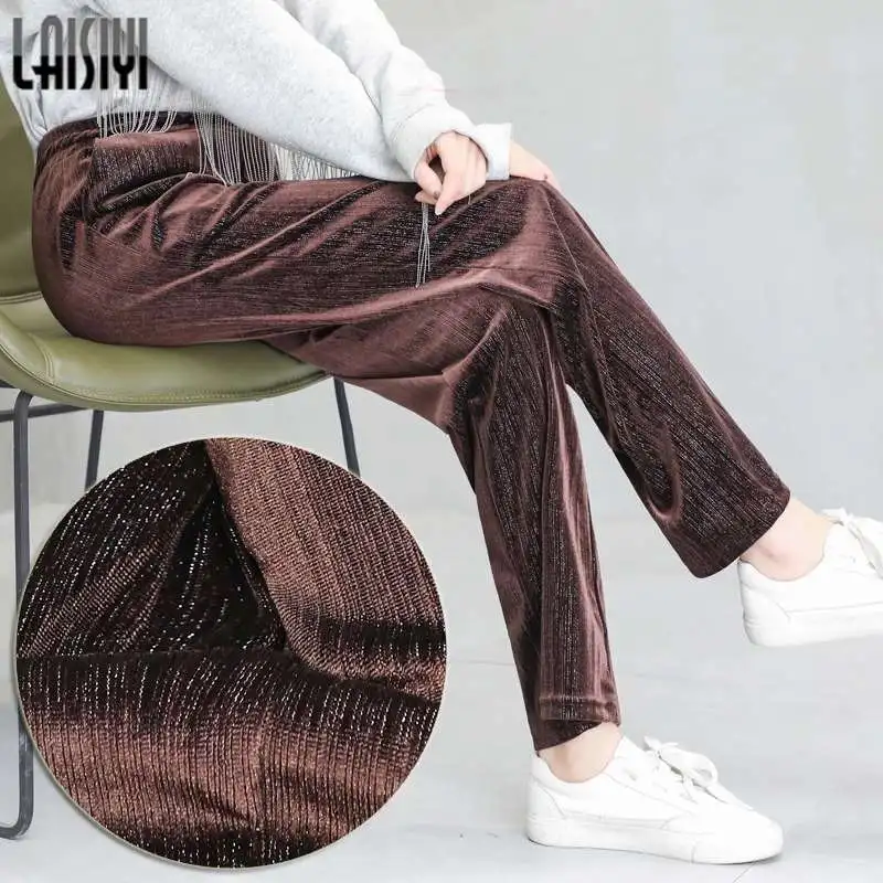 Women Clothing Velvet Bright Silk Straight-leg Casual Pants Gold Velvet High Waist Solid Color Wide Leg Pants Keep Warm New
Women Clothing Velvet Bright Silk Straight-leg Casual Pants Gold Velvet High Waist Solid Color Wide Leg Pants Keep Warm New