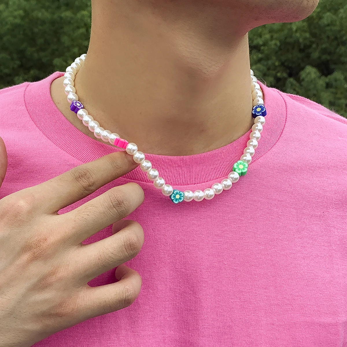 Y2K Pearl Beads Flower Short Choker Necklace for Men/Women Bohemia Beaded Chain Necklace on the Neck 2021 Fashion Jewelry Collar
Y2K Pearl Beads Flower Short Choker Necklace for Men/Women Bohemia Beaded Chain Necklace on the Neck 2021 Fashion Jewelry Collar