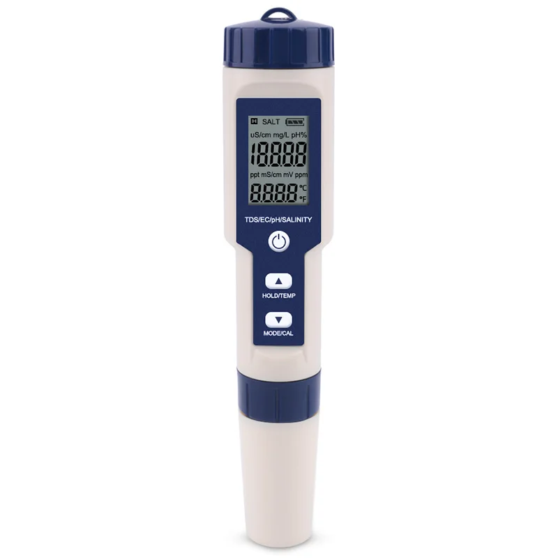 New 5 in 1 TDS/EC/PH/Salinity/Temperature Meter Digital Water Quality Monitor Tester for Pools, Drinking Water, Aquariums No Bac
New 5 in 1 TDS/EC/PH/Salinity/Temperature Meter Digital Water Quality Monitor Tester for Pools, Drinking Water, Aquariums No Bac