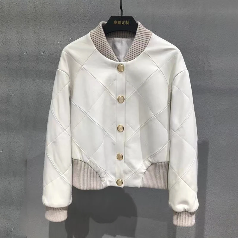Genuine Leather Jacket Women Coat Spring Short Style Soft Sheepskin O-Neck Clothes Single Breasted Comfortable Outerwear
Genuine Leather Jacket Women Coat Spring Short Style Soft Sheepskin O-Neck Clothes Single Breasted Comfortable Outerwear