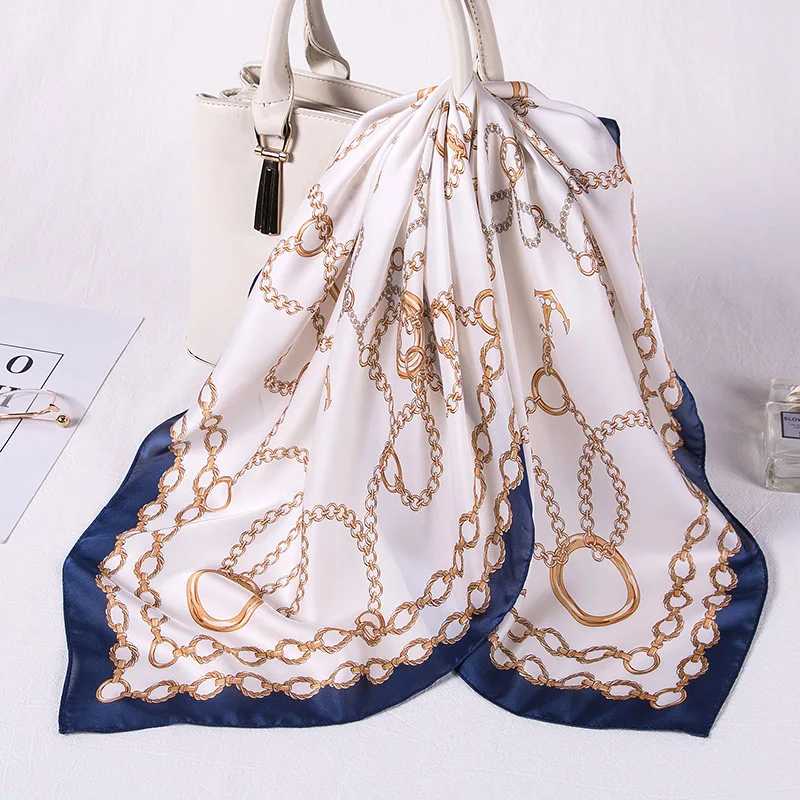 Женский шарф из шелка, квадратные шелковые шарфы, модные шарфы для волос с принтом на цепочке
Женский шарф из шелка, квадратные шелковые шарфы, модные шарфы для волос с принтом на цепочке