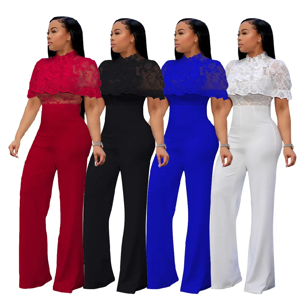 KALENMOS Sexy Lace Jumpsuit Women High Waist Short Sleeve Solid Bodysuit Office Lady Daily Straight Slim Romper Ropa De Mujer
KALENMOS Sexy Lace Jumpsuit Women High Waist Short Sleeve Solid Bodysuit Office Lady Daily Straight Slim Romper Ropa De Mujer