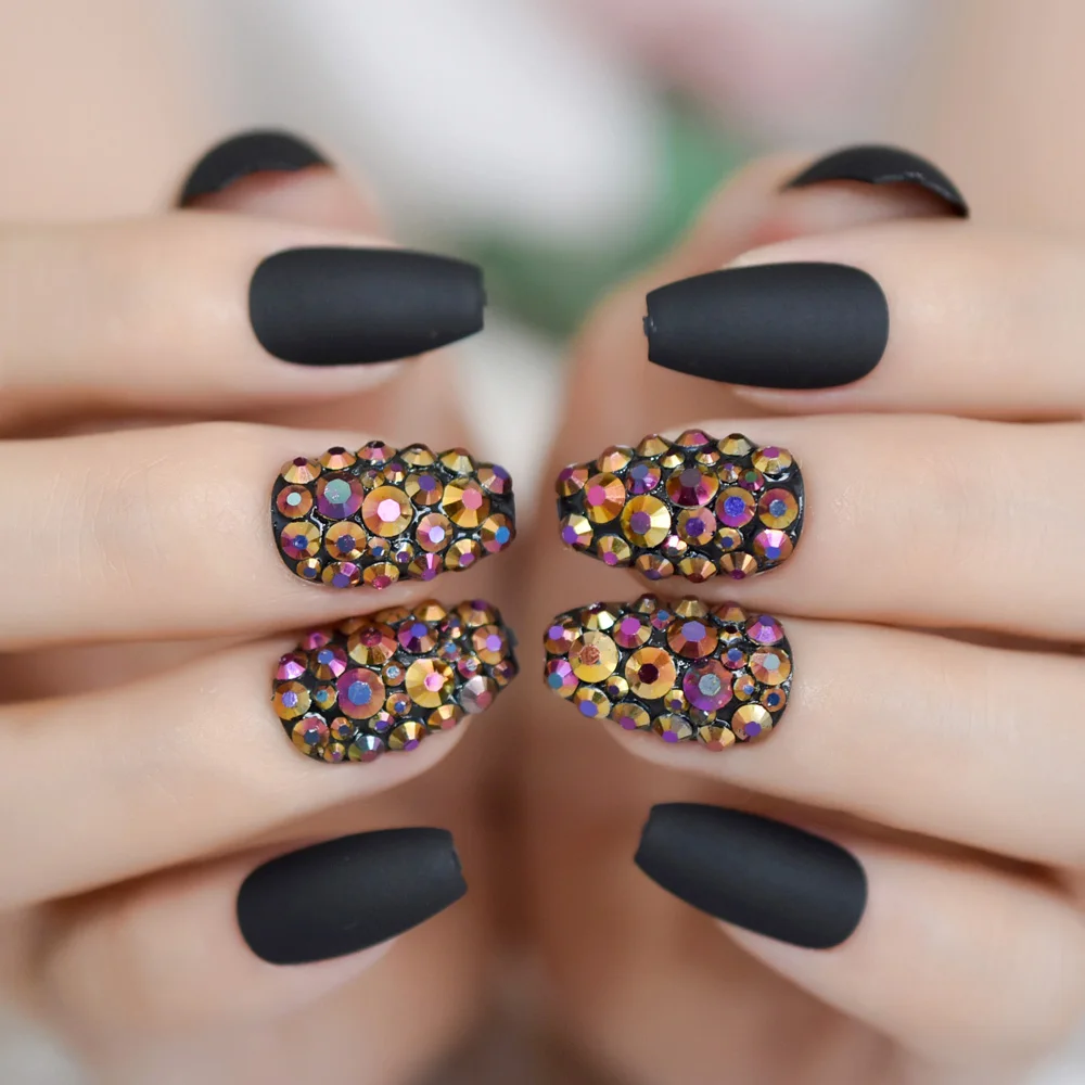 Medium Coffin Pure Black Color Gel Tips Decoration Nails False Hand Dummy Fake Nails Stick On Nails Rhinestone Fake Nail IMABC
Medium Coffin Pure Black Color Gel Tips Decoration Nails False Hand Dummy Fake Nails Stick On Nails Rhinestone Fake Nail IMABC