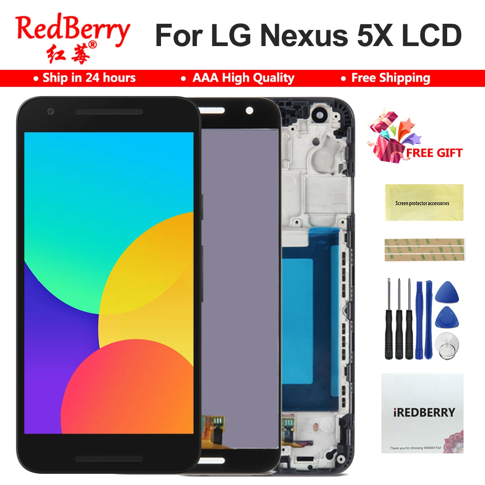 ЖК дисплей No Dead Pixe для LG Nexus 5X 5 2 дюйма сенсорный экран с рамкой и дигитайзером в