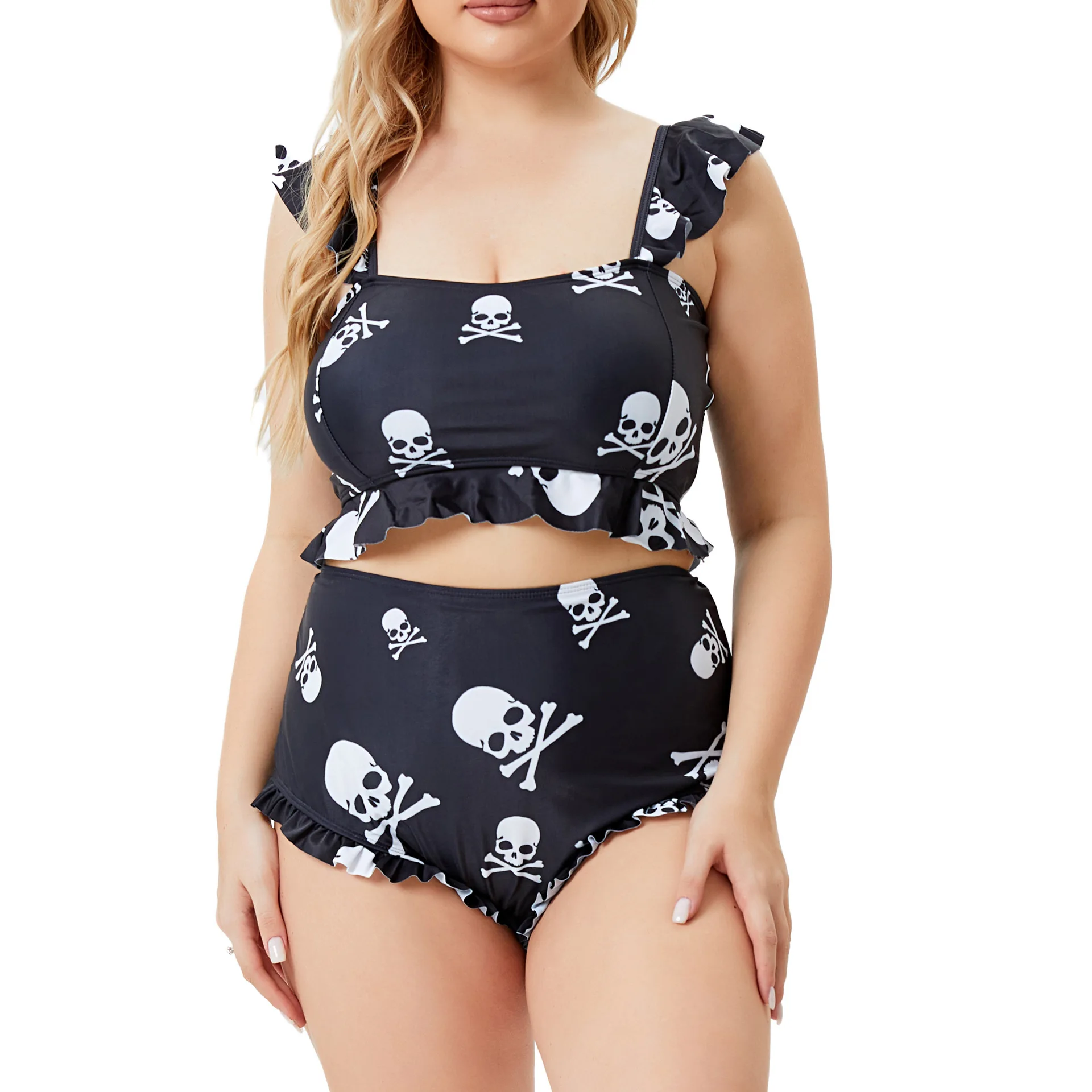 New Skull Print Ruffled High Waist Split Large Size Swimsuit Sexy Tank Top Larges Plus Size Swimming Suits Bathing Beachwear
New Skull Print Ruffled High Waist Split Large Size Swimsuit Sexy Tank Top Larges Plus Size Swimming Suits Bathing Beachwear