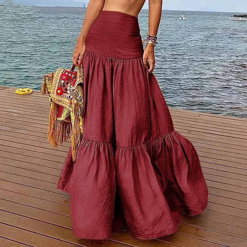 Plue Size 5XL Woman Skirts Elegant Beach Solid Loose Long Skirt Casual Ruffle Holiday Fashion Lady Beach Vintage Skirt Vestidos
Plue Size 5XL Woman Skirts Elegant Beach Solid Loose Long Skirt Casual Ruffle Holiday Fashion Lady Beach Vintage Skirt Vestidos