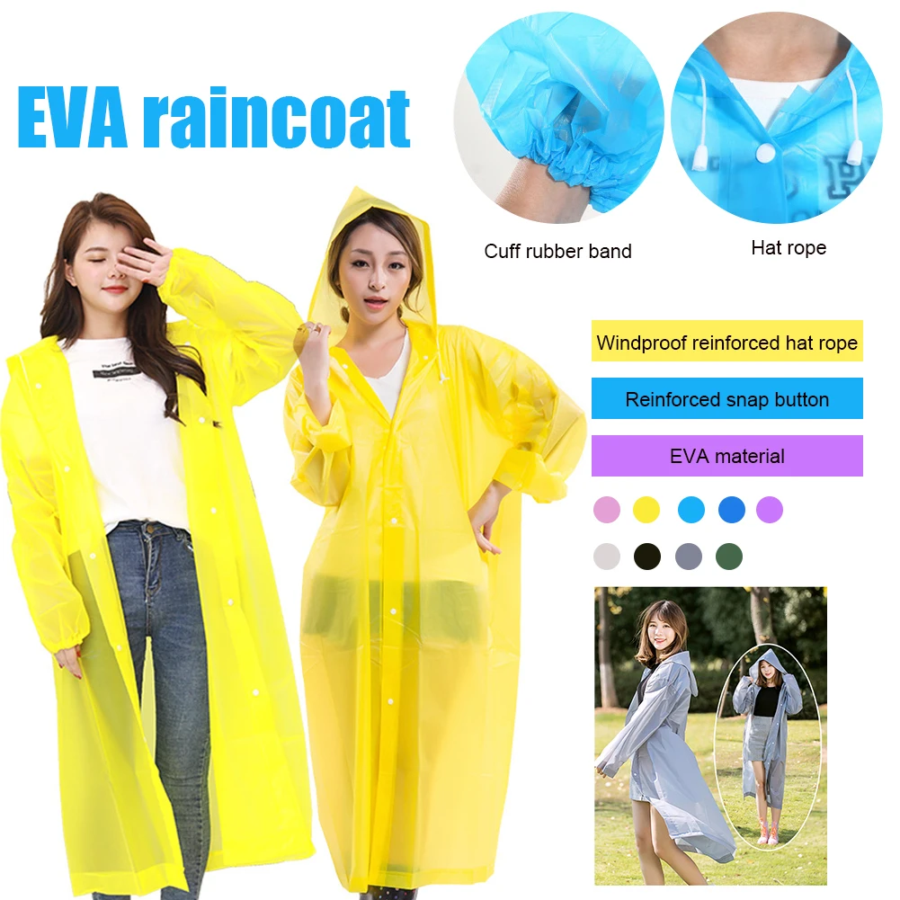 Transparent Raincoat for Women Fashion EVA Waterproof Rain Poncho Coat Reusable with Drawstring Hood
Transparent Raincoat for Women Fashion EVA Waterproof Rain Poncho Coat Reusable with Drawstring Hood